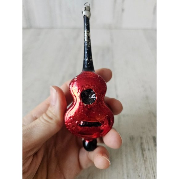 Vintage Poland mercury glass guitar banjo violin ornament Xmas tree - Picture 8 of 10